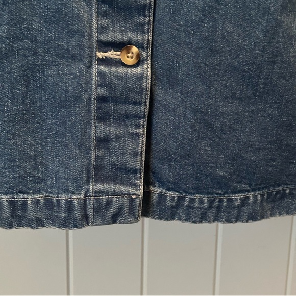 Eddie Bauer Vintage Denim Jean Skirt Button Front Deep Pockets 100% Cotton    10 - Picture 8 of 14